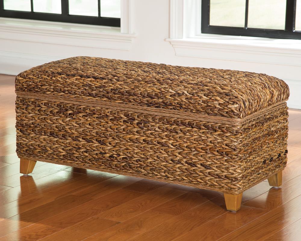 Laughton Amber Hand-Woven Storage Trunk from Coaster - Luna Furniture