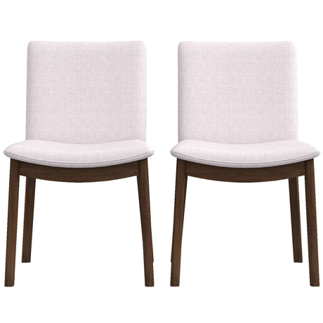 Laura Mid-Century Modern Solid Wood Dining Chair (Set of 2) Blue Linen - AFC00095 - Luna Furniture