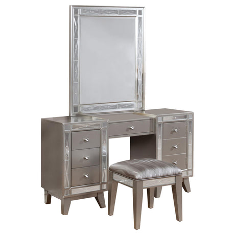Leighton 3-piece Vanity Set Metallic Platinum - 204927-SET - Luna Furniture