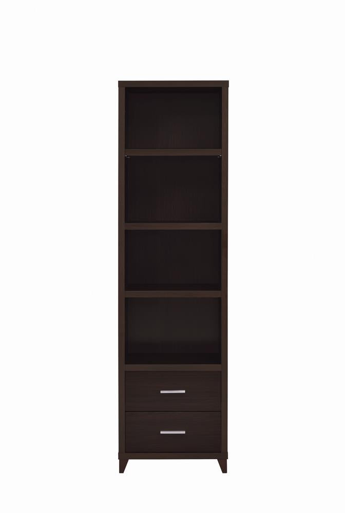 Lewes Cappuccino 2-Drawer Media Tower from Coaster - Luna Furniture