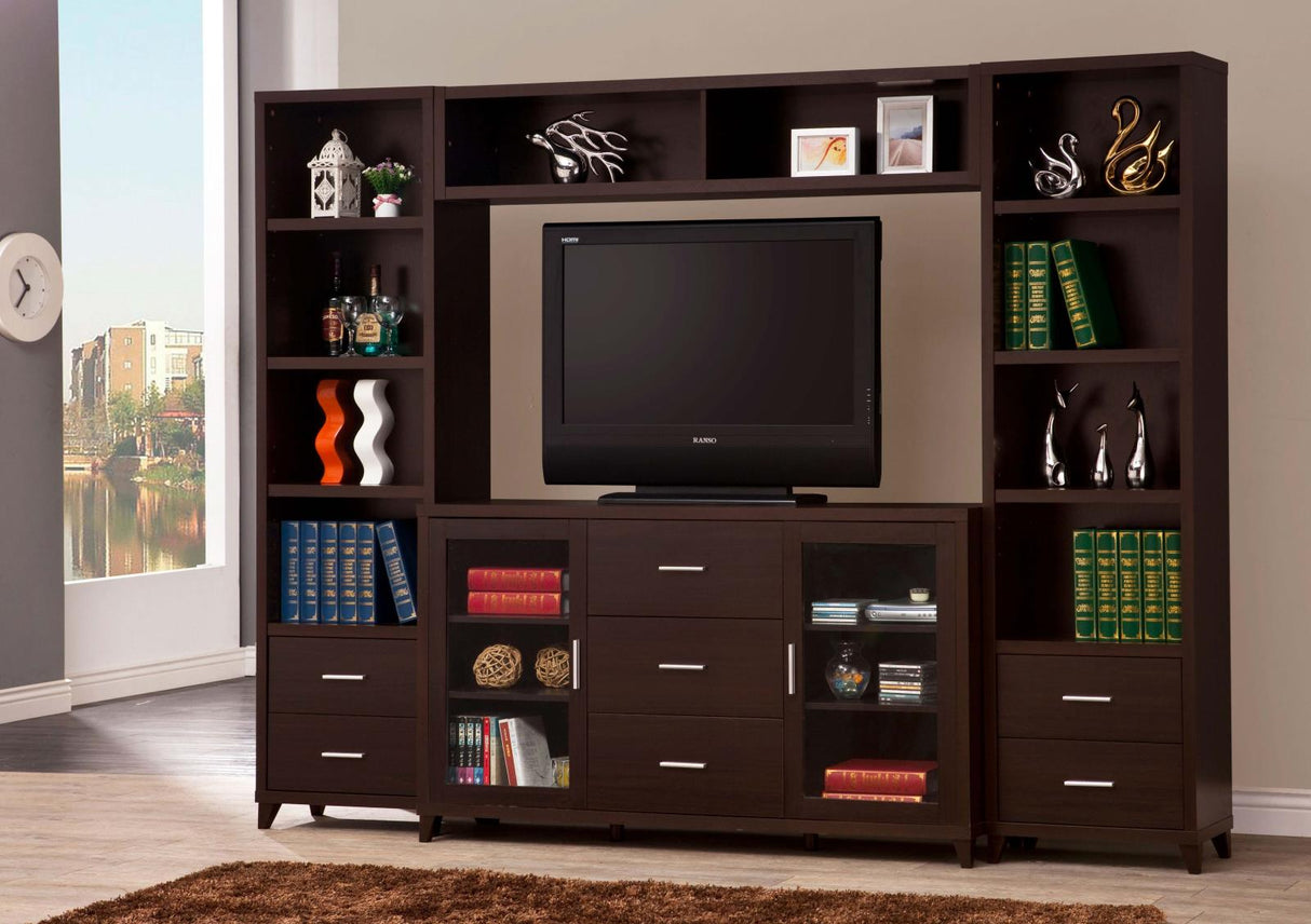 Lewes Cappuccino 4-Piece Entertainment Center from Coaster - Luna Furniture
