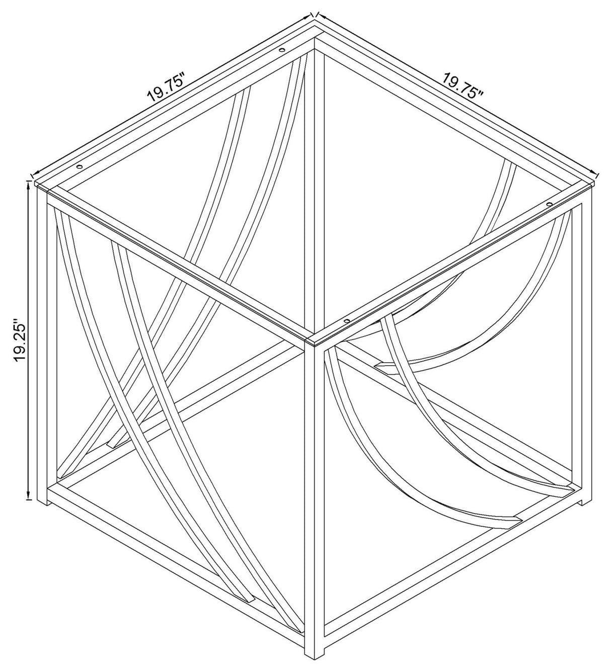 Lille Chrome Glass Top Square End Table Accents from Coaster - Luna Furniture