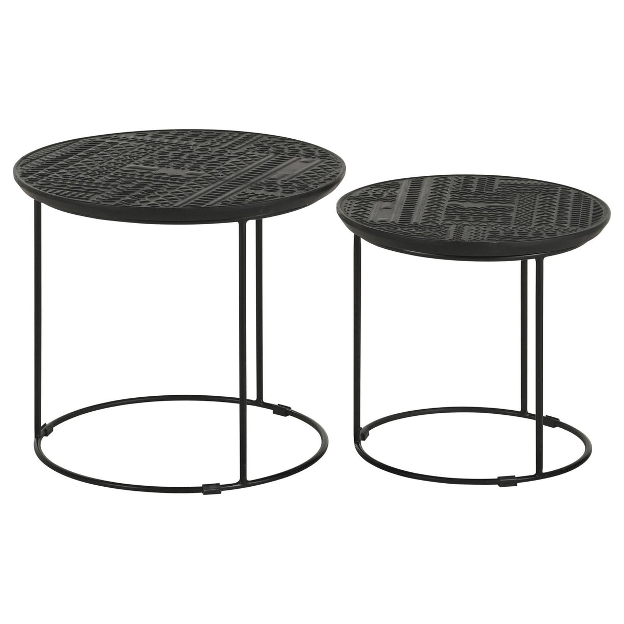 Loannis Matte Black 2-Piece Round Nesting Table from Coaster - Luna Furniture