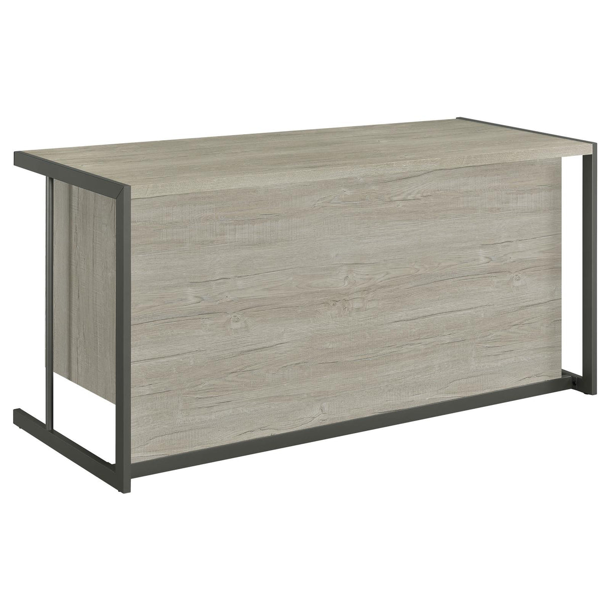 Loomis Whitewashed Gray and Gunmetal 4-Drawer Rectangular Office Desk from Coaster - Luna Furniture