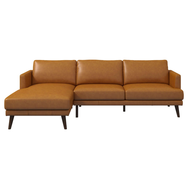 Lore Tan Genuine Leather LAF Sectional