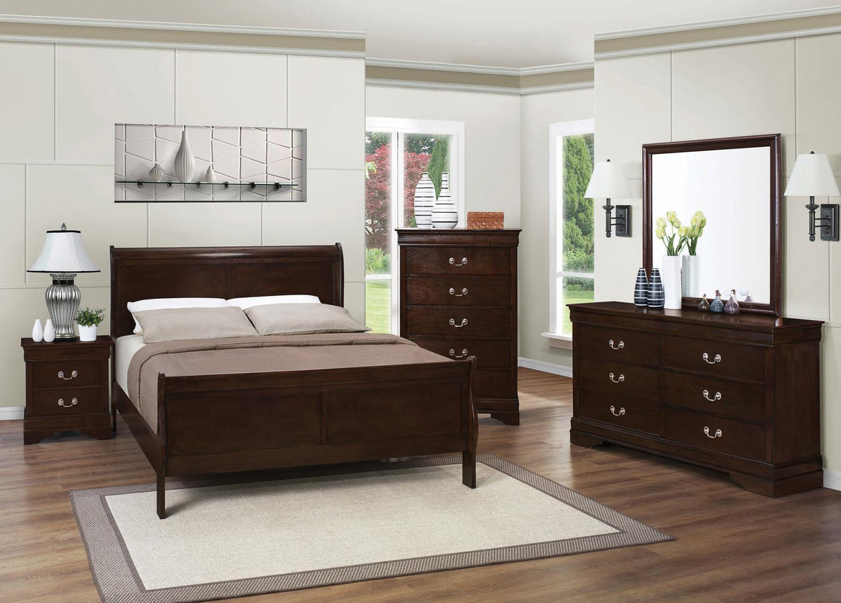 Louis Philippe Cappuccino 6-Drawer Dresser with Mirror from Coaster - Luna Furniture