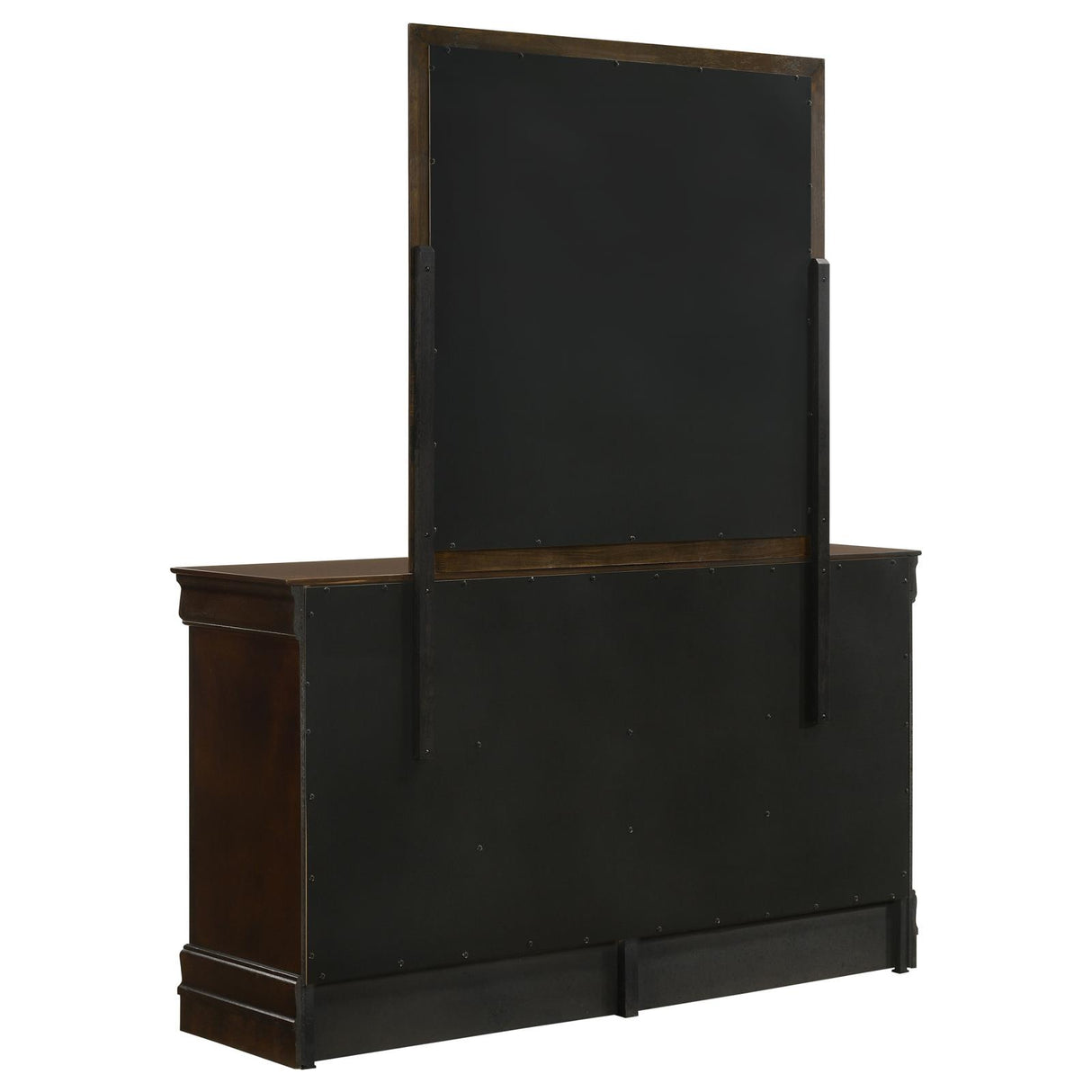 Louis Philippe Cappuccino 6-Drawer Dresser with Mirror from Coaster - Luna Furniture