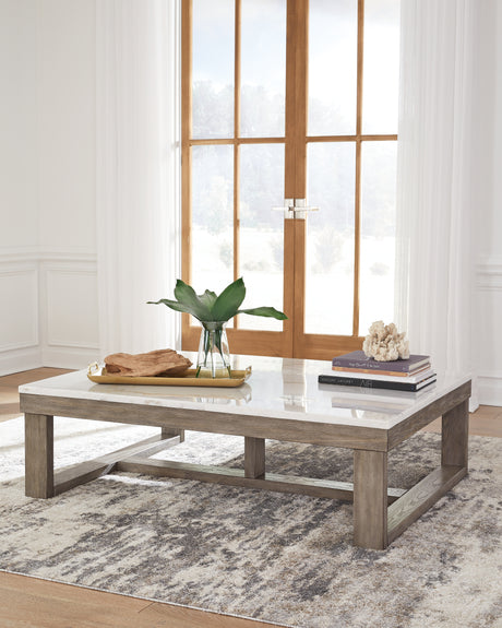 Loyaska Brown/Ivory Coffee Table - T789-1 - Luna Furniture