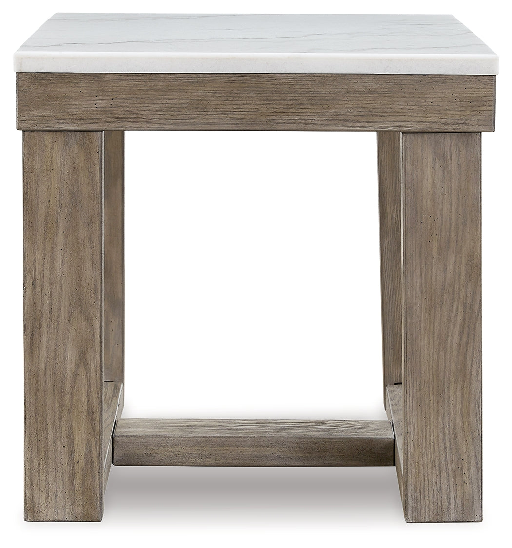 Loyaska Brown/Ivory End Table from Ashley - Luna Furniture