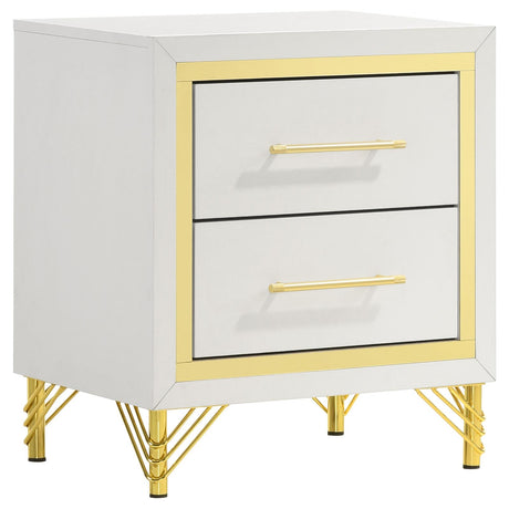Lucia 2-drawer Nightstand Bedside Table White - 224732 - Luna Furniture