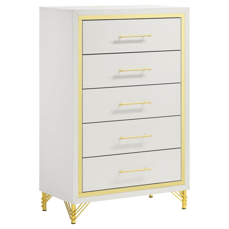 Lucia 5-drawer Bedroom Chest White - 224735 - Luna Furniture