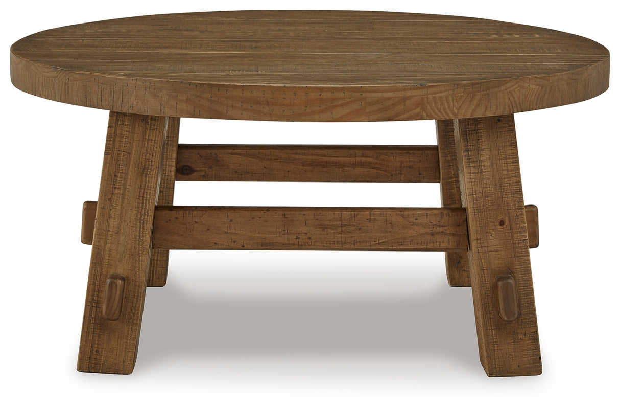 Mackifeld Warm Brown Coffee Table from Ashley - Luna Furniture