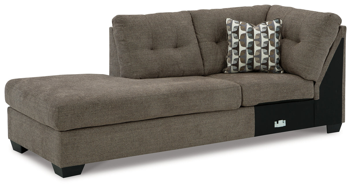 Mahoney Chocolate Left-Arm Facing Corner Chaise from Ashley Furniture - Luna Furniture