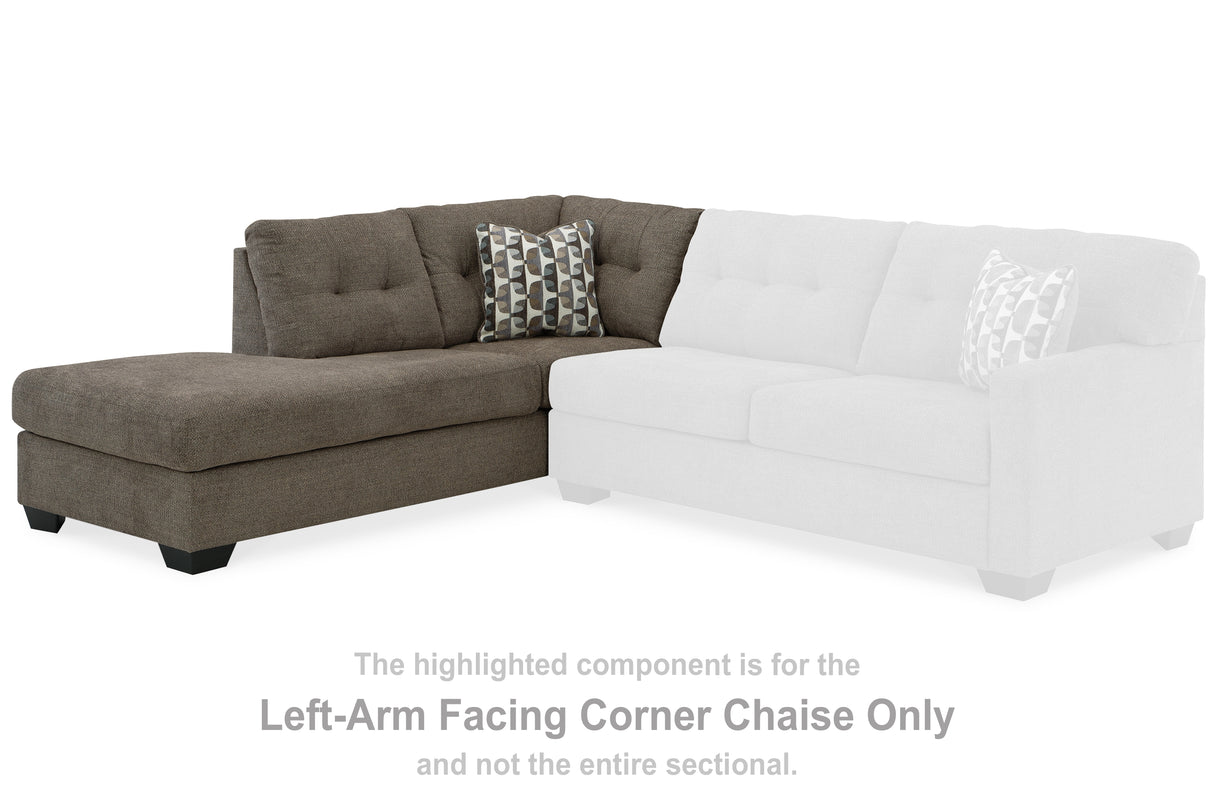 Mahoney Chocolate Left-Arm Facing Corner Chaise from Ashley Furniture - Luna Furniture