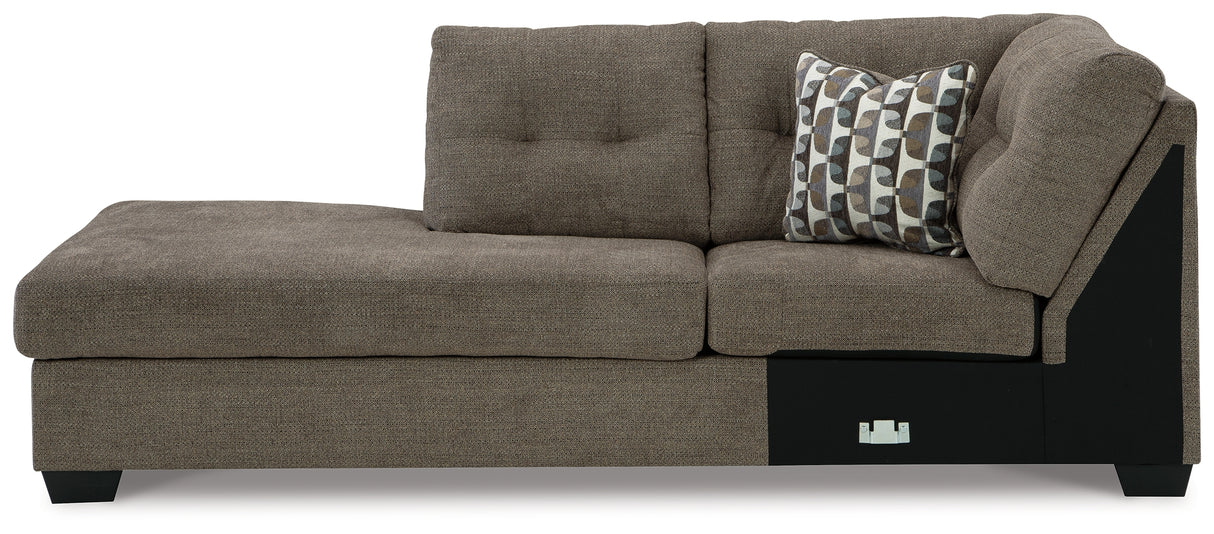 Mahoney Chocolate Left-Arm Facing Corner Chaise from Ashley Furniture - Luna Furniture