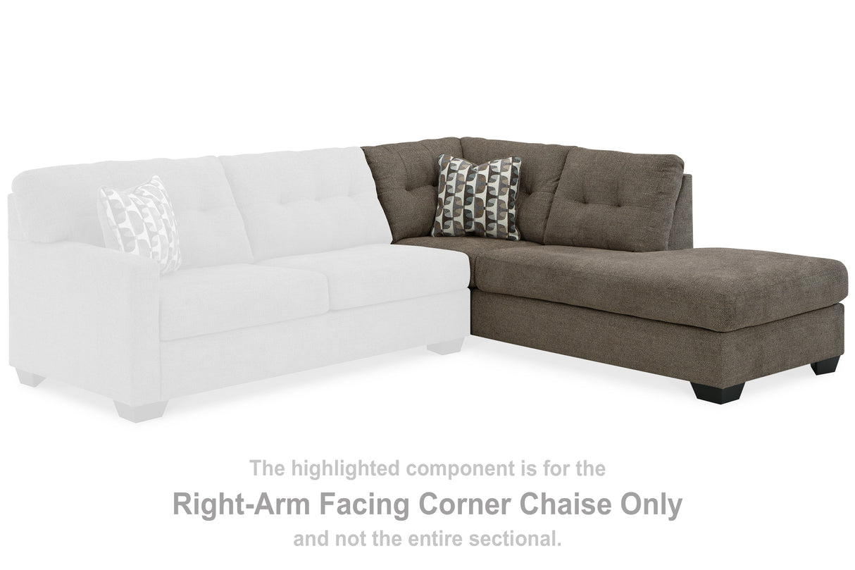 Mahoney Chocolate Right-Arm Facing Corner Chaise from Ashley Furniture - Luna Furniture