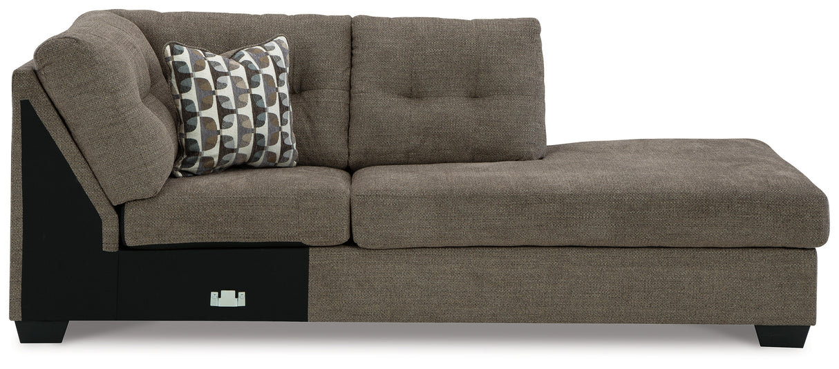 Mahoney Chocolate Right-Arm Facing Corner Chaise from Ashley Furniture - Luna Furniture