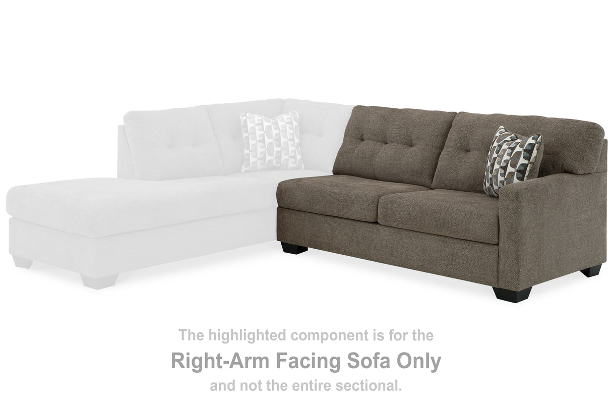 Mahoney Chocolate Right-Arm Facing Sofa from Ashley - Luna Furniture