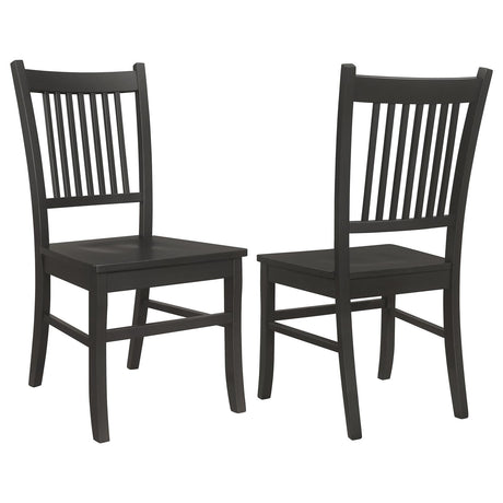 Marbrisa Slat Back Dining Side Chair Matte Black (Set of 2) - 123072 - Luna Furniture