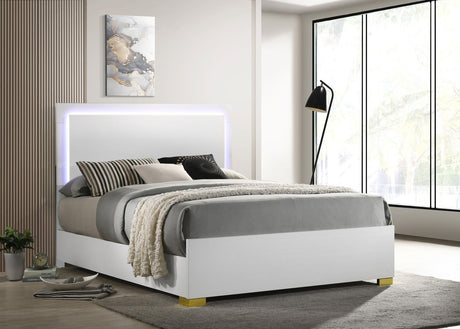 Marceline Full Bed with LED Headboard White - 222931F - Luna Furniture