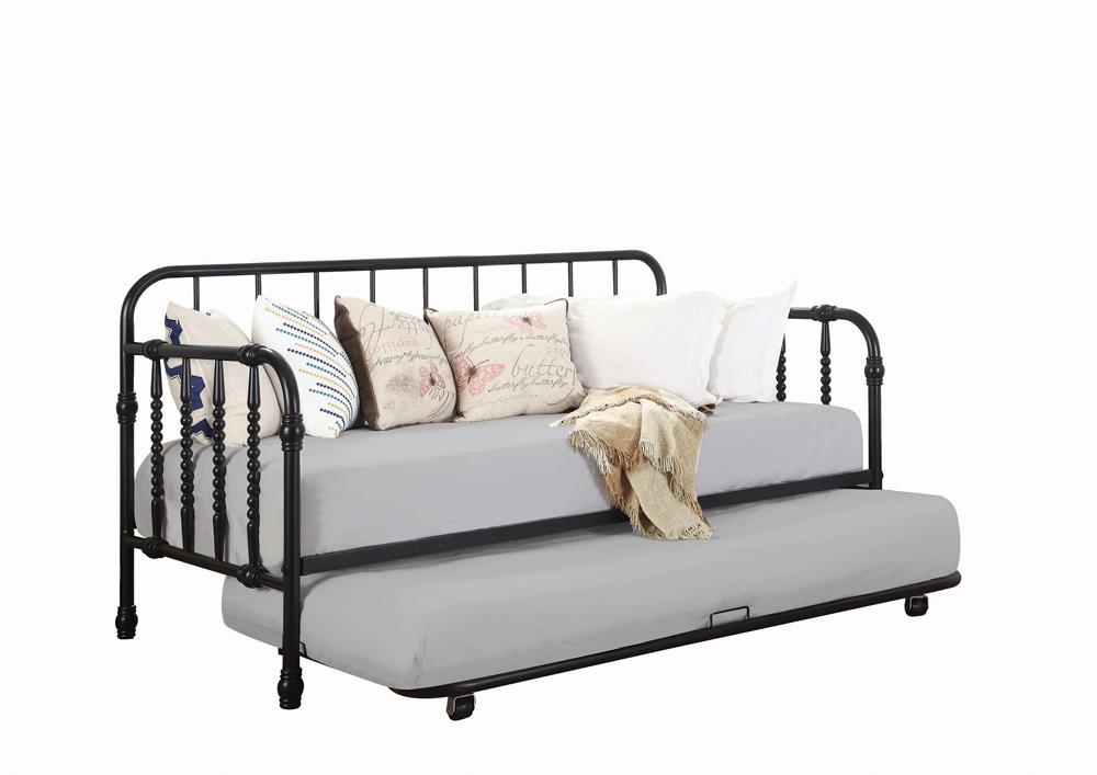 Marina Twin Metal Daybed with Trundle Black - 300765 - Luna Furniture