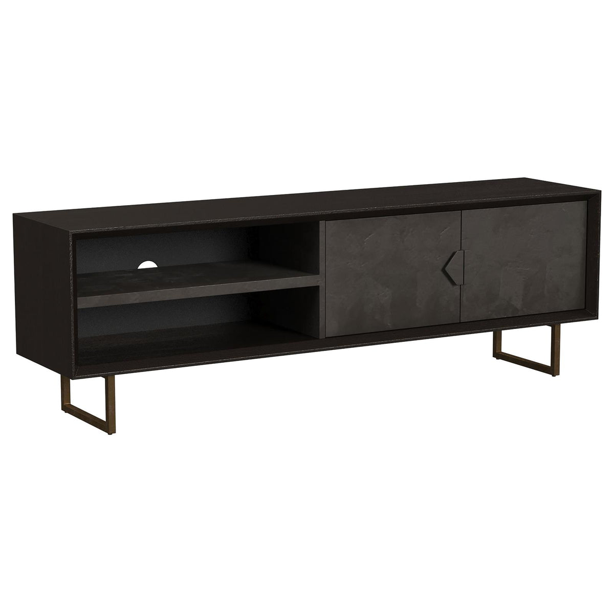 Marsden 2door Wood 70" TV Stand Charcoal Black Luna Furniture