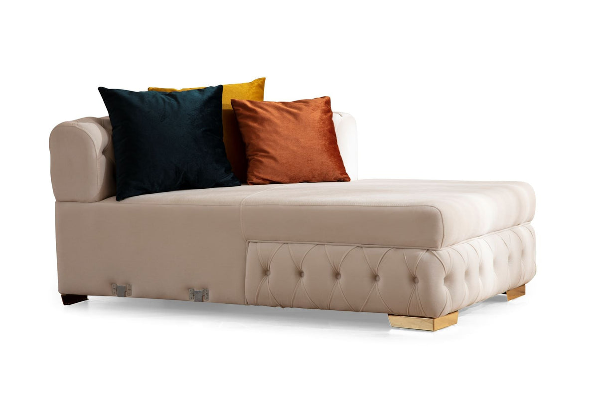 Matilda Ivory Velvet Double Chaise Sectional from Nova Furniture - Luna Furniture