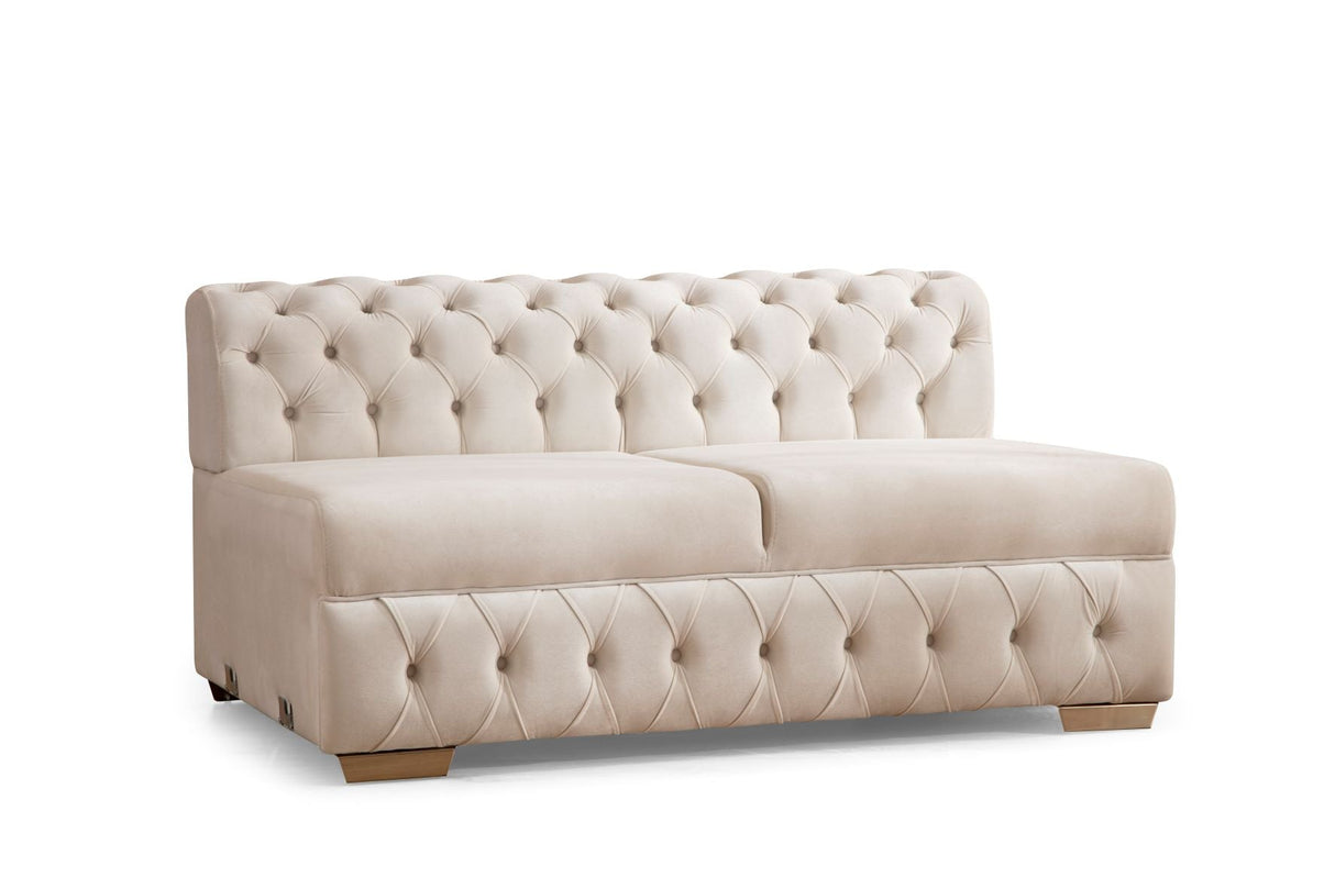 Matilda Ivory Velvet Double Chaise Sectional from Nova Furniture - Luna Furniture
