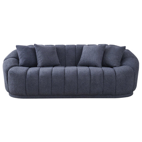 Maximilian Modern Japandi Style Tight Back Boucle Couch Dark Grey - AFC01888 - Luna Furniture