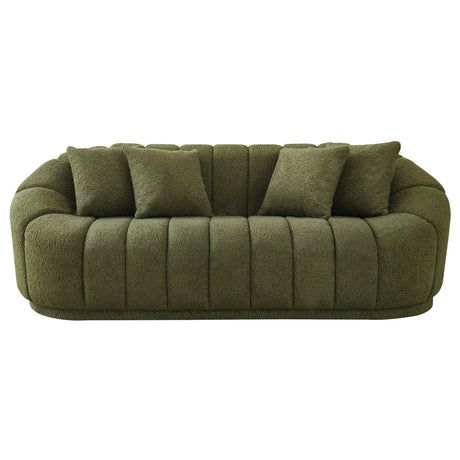 Maximilian Modern Japandi Style Tight Back Boucle Couch Dark Grey - AFC01888 - Luna Furniture