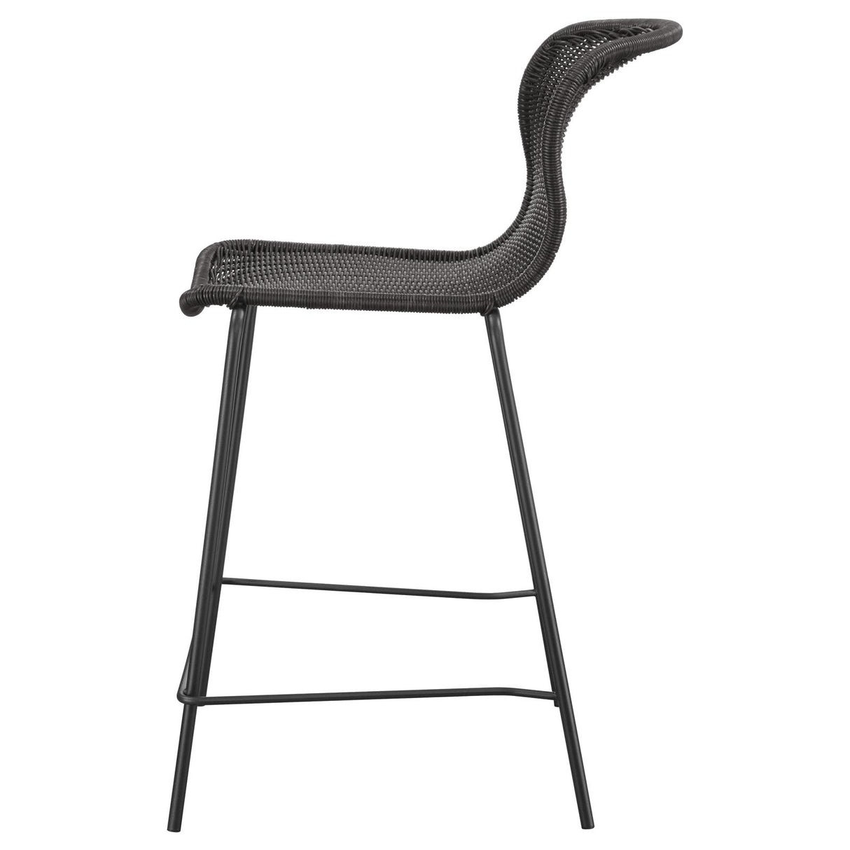 McKinley Brown and Sandy Black Upholstered Counter Height Stools with Footrest, Set of 2 from Coaster - Luna Furniture
