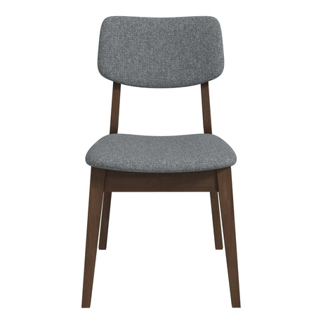 Mid-Century Modern Dark Grey Fabric Solid Back Side Chair (Set of 2) - AFC00028 - Luna Furniture