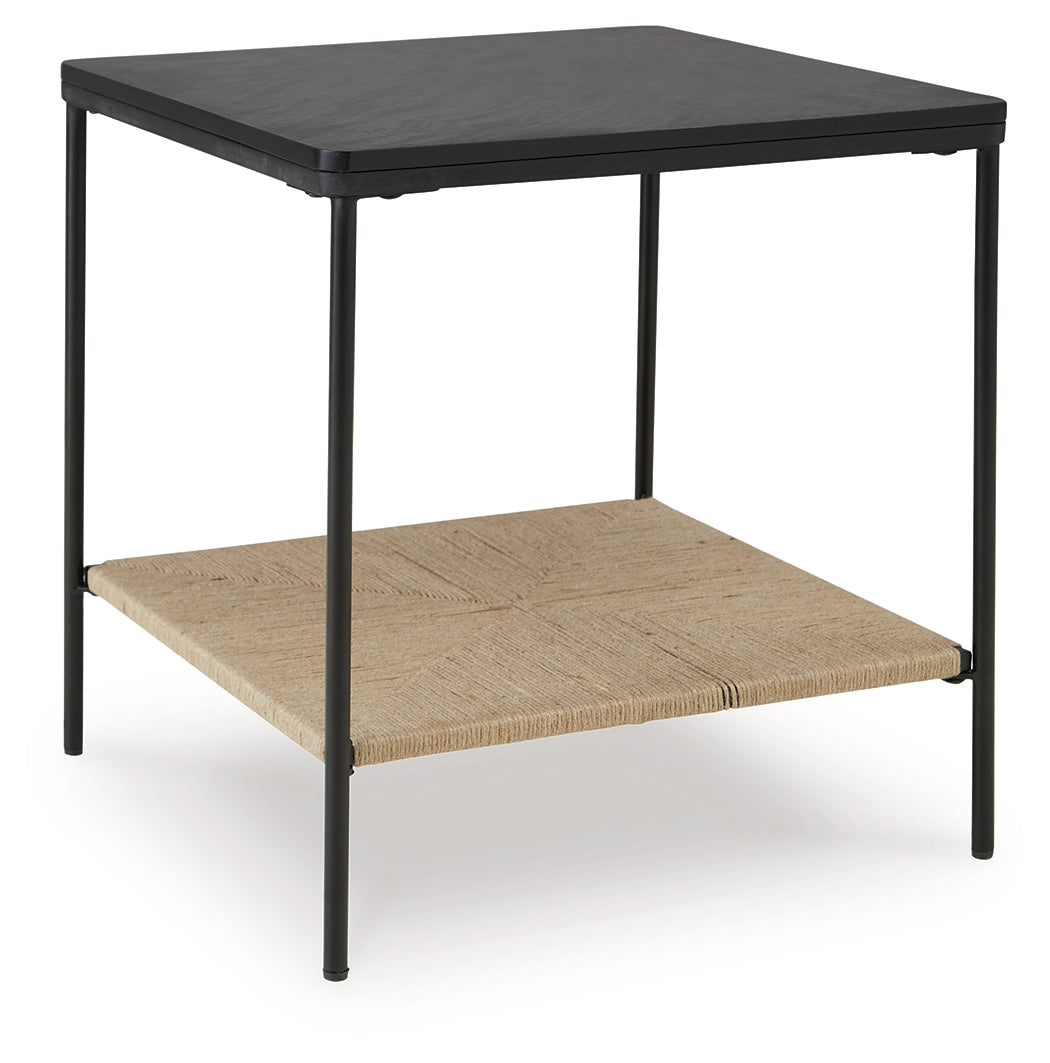 Minrich Black/Natural Accent Table from Ashley - Luna Furniture