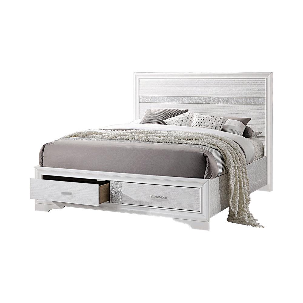 Miranda White California King 2-Drawer Storage Bed from Coaster - Luna Furniture