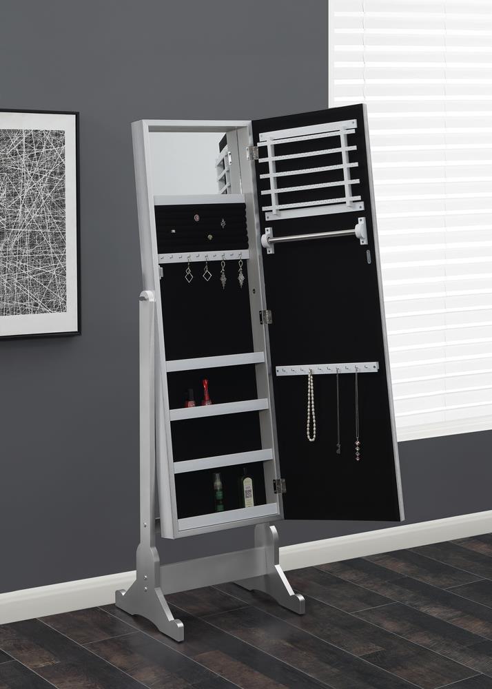 Moore Silver Jewelry Cheval Mirror from Coaster - Luna Furniture