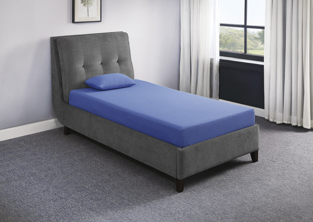 MT-PG07BLT 7" Blue Twin Gel-Infused Memory Foam Mattress Set - Luna Furniture