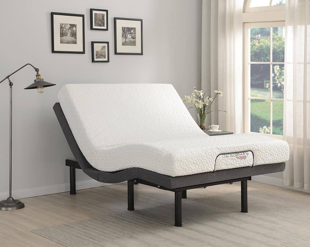 Negan Gray and Black Twin XL Adjustable Bed Base from Coaster - Luna Furniture