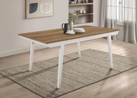 Nogales Rectangular Wood Dining Table Natural Acacia and Off White - 122301 - Luna Furniture