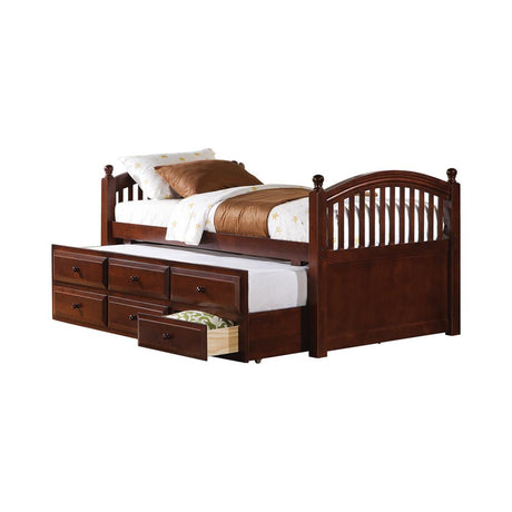 Norwood Twin Captain's Bed with Trundle and Drawers Chestnut - 400381T - Luna Furniture