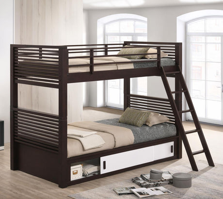 Oliver Twin over Twin Bunk Bed Java - 400736T - Luna Furniture