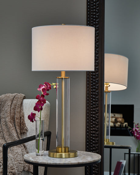Orenman Clear/Brass Finish Table Lamp, Set of 2 - L431584 - Luna Furniture