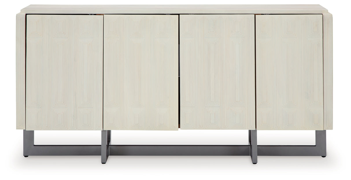 Ornawel Distressed White Accent Cabinet from Ashley - Luna Furniture