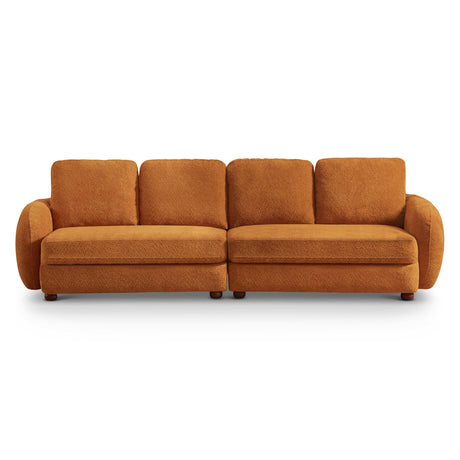 Paton Mid-Century Modern 114.5'' Boucle Fabric Sofa Burnt Orange - AFC01952 - Luna Furniture