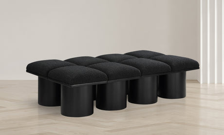 Pavilion Boucle Fabric 8pc. Modular Bench Black - 466Black-8D - Luna Furniture