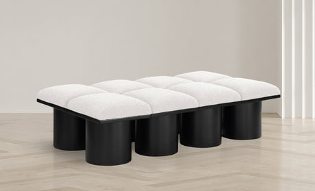 Pavilion Boucle Fabric 8pc. Modular Bench Cream - 466Cream-8D - Luna Furniture