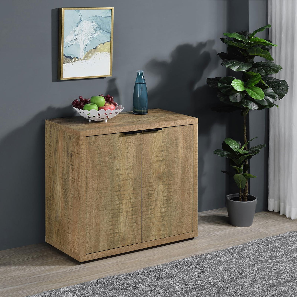Pepita Mango Brown 2-Door Engineered Wood Accent Cabinet with Adjustable Shelves from Coaster - Luna Furniture