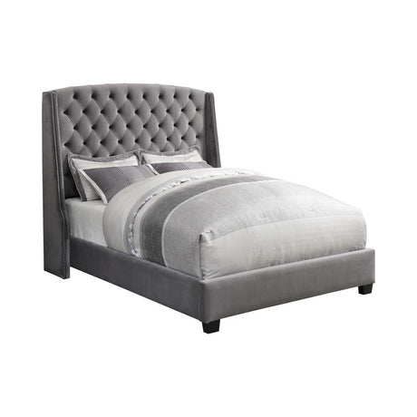 Pissarro California King Tufted Upholstered Bed Grey - 300515KW - Luna Furniture
