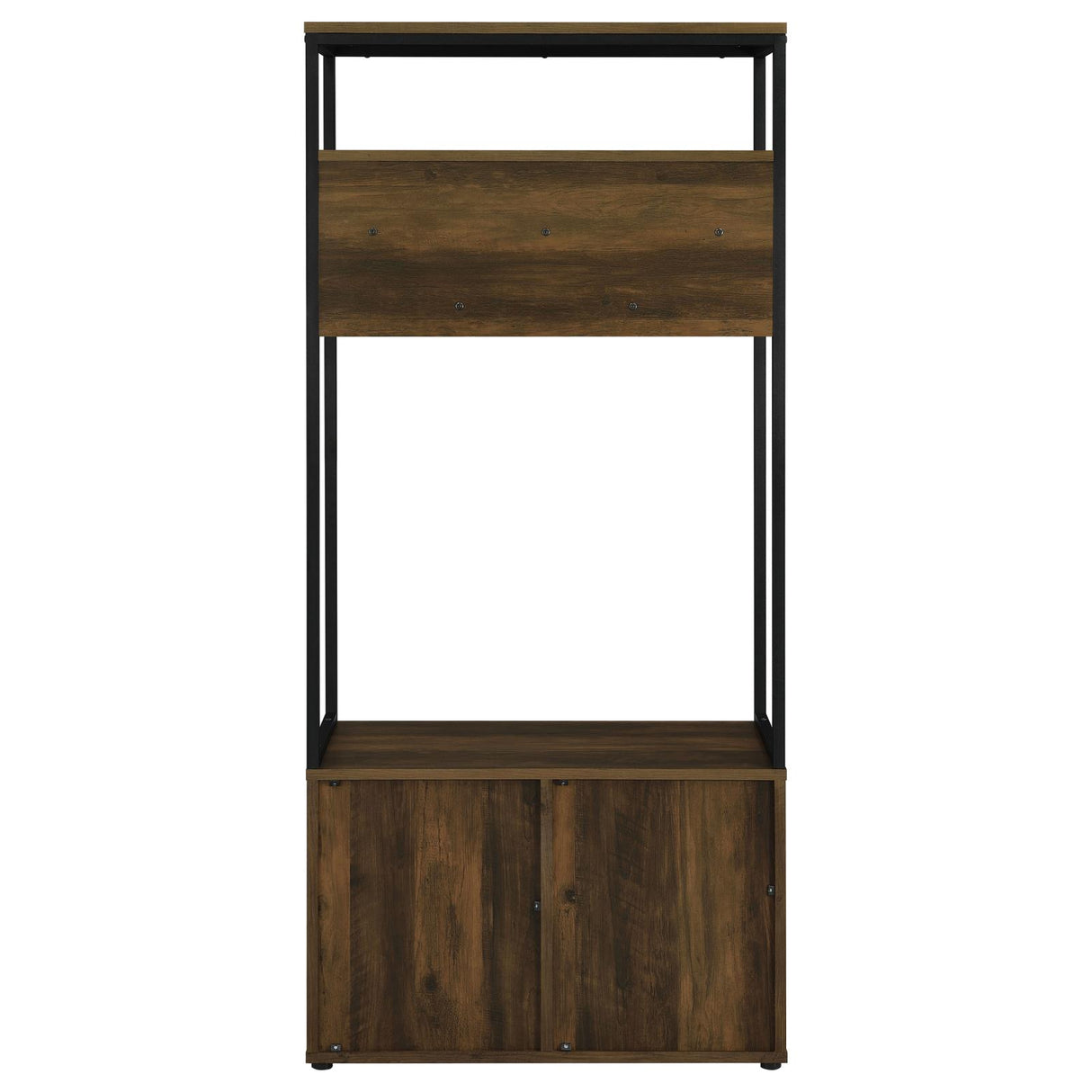 Quincy Dark Pine and Black 2-Door Engineered Wood Hall Tree from Coaster - Luna Furniture