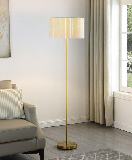 Ramiro Drum Shade Floor Lamp Gold - 920303 - Luna Furniture