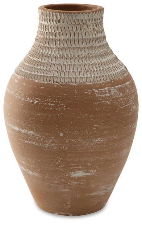 Reclove Distressed White Vase - A2000642 - Luna Furniture